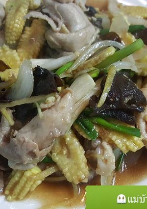 รูปของ สันคอหมูดำผัดขิง