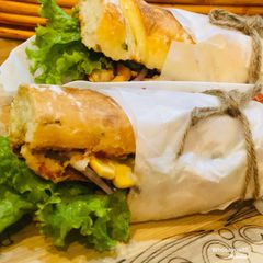 A picture of Whosayna’s Pizza Subway Sandwich.