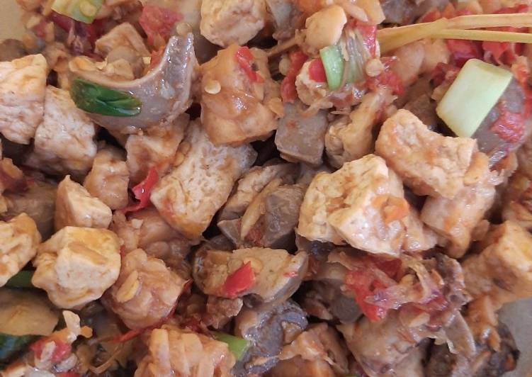 Sambel ati campur tempe dan tahu 😄