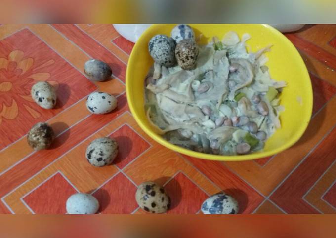 Pepes jamur tiram telur puyuh tanpa daun