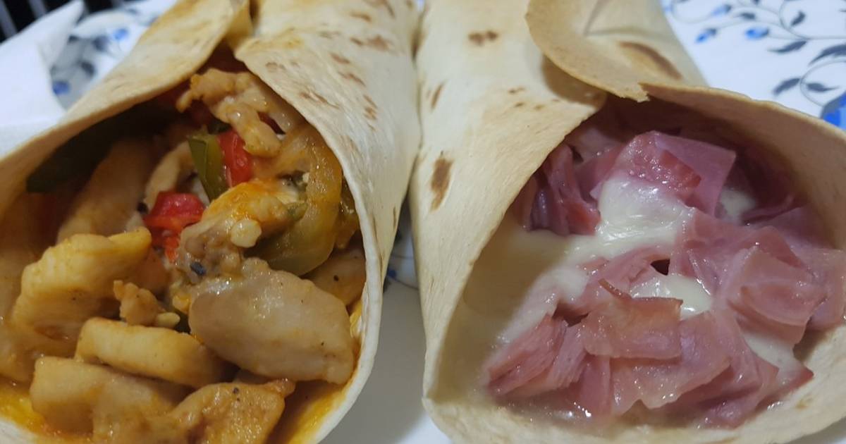 Fajitas de Pollo y Verduras, y Jamón York y Queso!!😋🌯🍴 Receta de Laura