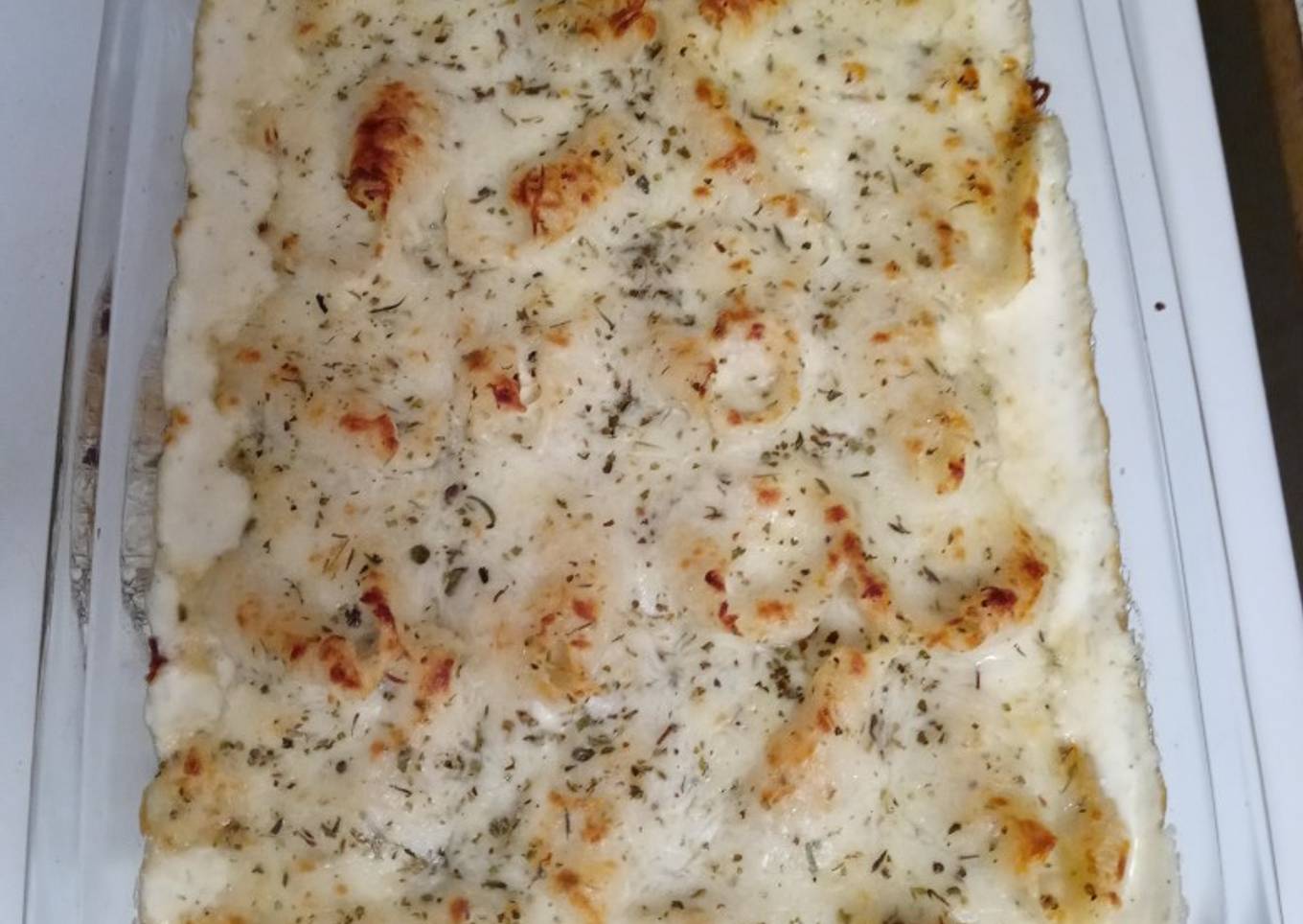 Shrimp and Ricotta Stuffed with Homemade Alfredo Sauce