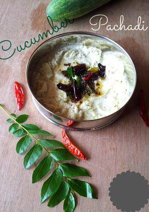 A picture of Cucumber (Kakkarikka) Pachadi | A Special Side Dish for Onam Sadya.