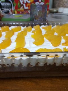 Una foto de Torta de durazno