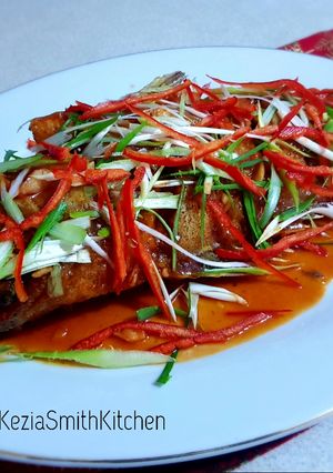 A picture of Sweet and sour cod fish.