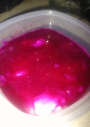 Foto resep Bubur sumsum toping buah naga (menu mpasi)