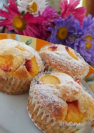 Kókuszos-barackos bögrés maffin recept fotója
