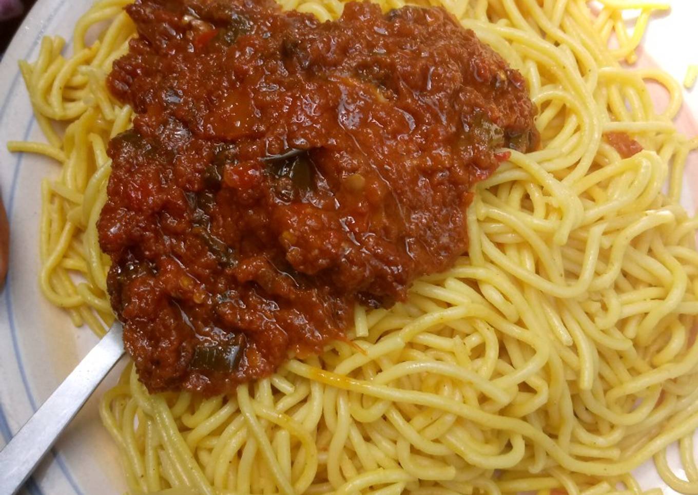 Spaghetti & tomatoes stew