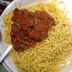 Spaghetti & tomatoes stew A picture of Spaghetti & tomatoes stew.