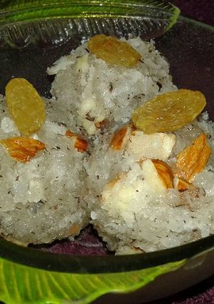 A picture of Leftover petha laddu.