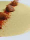 Crema de calabacín con rulo de cabra