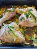 Pollo al horno con base de papas