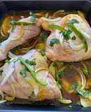 Pollo al horno con base de papas