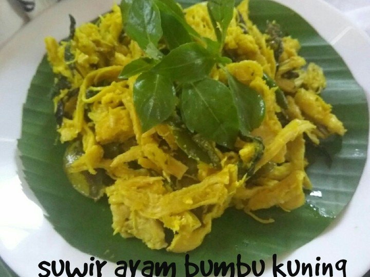 Anti Ribet, Buat Ayam suwir kemangi bumbu kuning Simpel