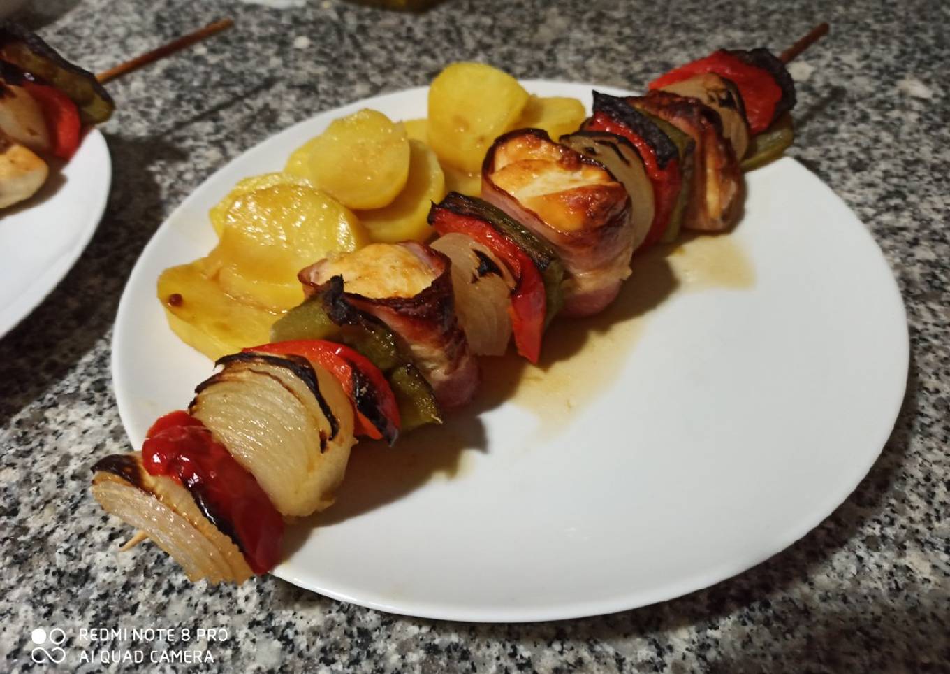 Brochetas de pollo al horno