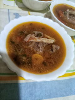 A picture of Beef soup.