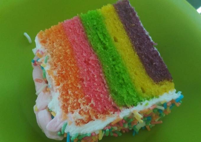 Rainbow cake kukus ny liem