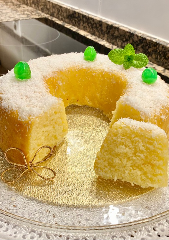 Una foto de Pastel de coco “ sin harina, sin aceite”. (Coconut cake “ without flour, without oil”)