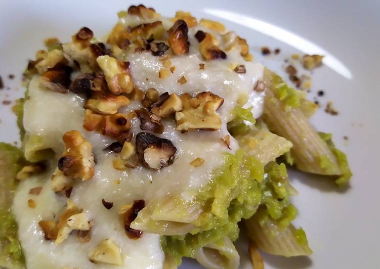 Penne semi integrali alle due creme