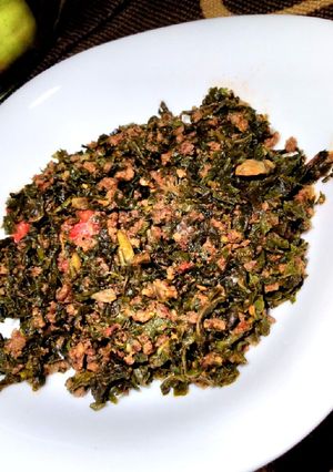 A picture of Ground beef with spinach and fresh tomatoes #allstarscontest.