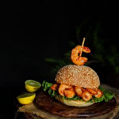 A picture of Asian Prawn Burger.