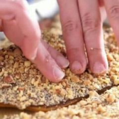 A picture of almond toffee.