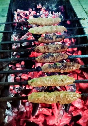 A picture of Seekh kebab (street style).