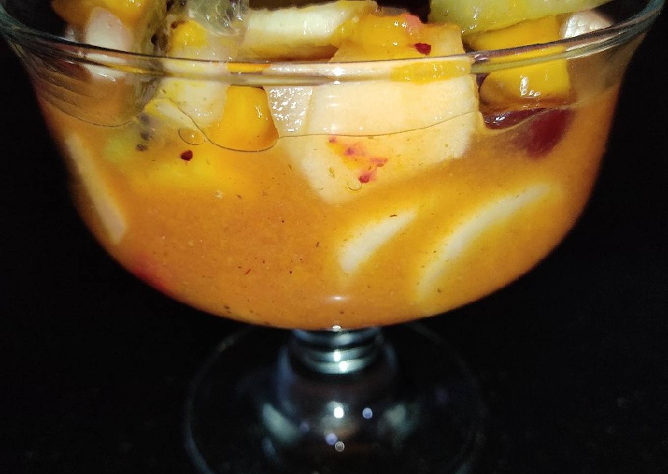 Fruit Chaat With Orange Juice 🍊 😋