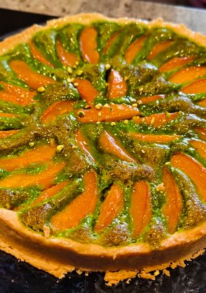 A picture of Apricot Pistachio Tart.