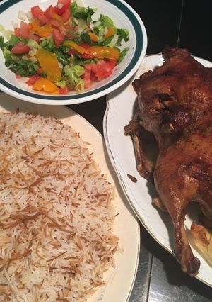 A picture of Copy of Roasted Duck on a bed of carrots.
