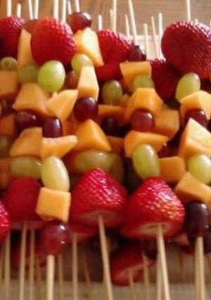 A picture of Seasonal Fruit Kebabs.