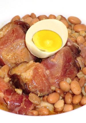 Sólet recept füstölt csülökkel recept fotója