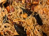 Espaguetis con Mariscos