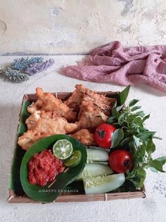 Foto resep Tahu Tempe Goreng Kriuk Sambal Penyet