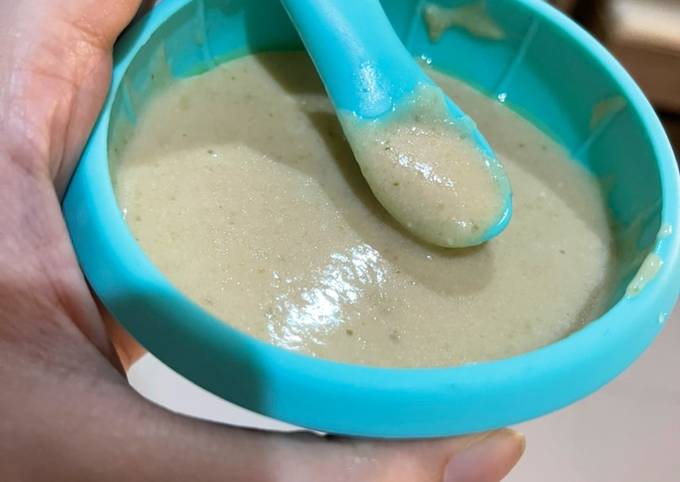 MPASI 6bulan 4* - bubur salmon tempe