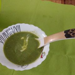A picture of Garden fresh spinach soup.