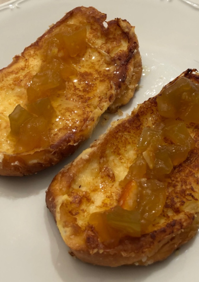 Una foto de Torrijas coco-limón