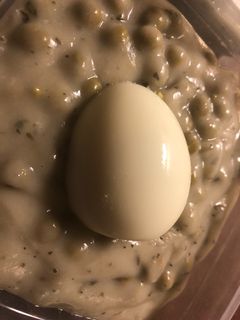 Zöldborsófőzelék kuktában, főtt tojással (cookeo / cook4me) recept fotója