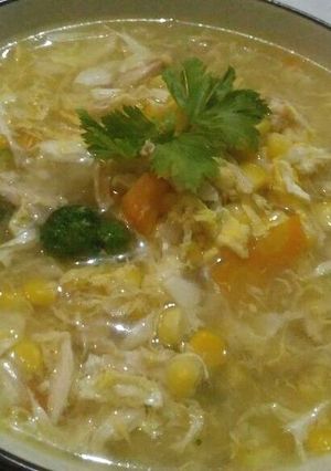 Foto resep Sup Ayam Telur Jagung