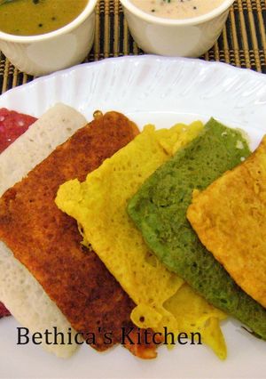 A picture of Colourful Neer Dosa.