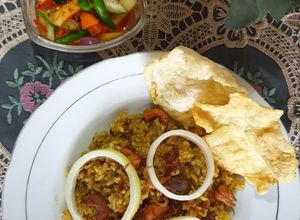 Foto resep Nasi Kebuli dan Acar Timun Nanas