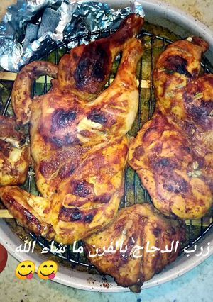 صورة لوصفة زرب الدجاج مع الأرز بالفرن 🌾