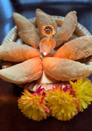 A picture of LAYERED KARANJI (Diwali sweet).