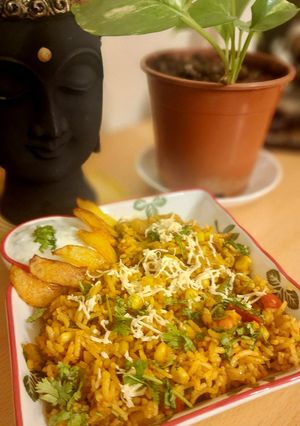 A picture of Veg Sizzling Sweet Corn Rice.