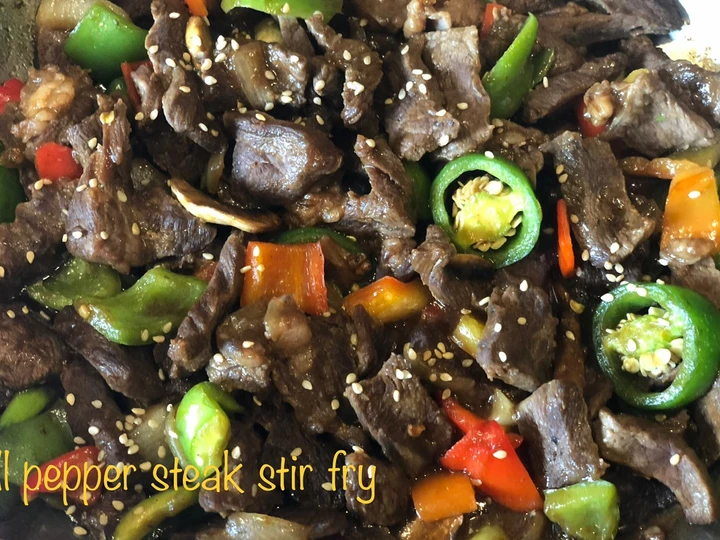 Langkah Mudah untuk Menyiapkan Resep Bell pepper steak stir fry Anti Ribet, Lezat Sekali