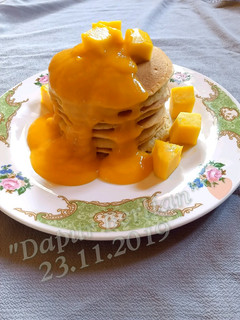 Foto resep Fluffy Pancake mango sauce