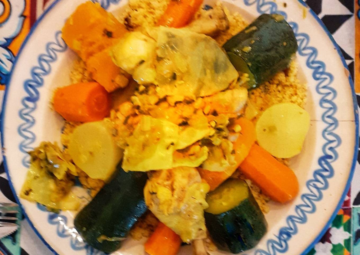 Cous cous de verduras y pollo