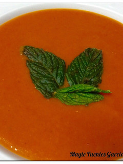 Una foto de Sopa de tomate estilo campbell