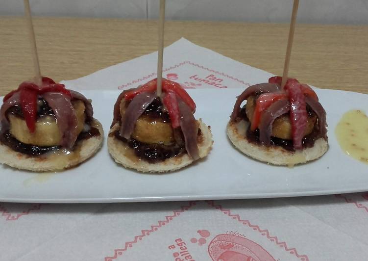 Pincho Templado De Queso De Cabra Y Cebolla Caramelizada Receta De