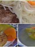 Sopa con derivados para hamburguesas